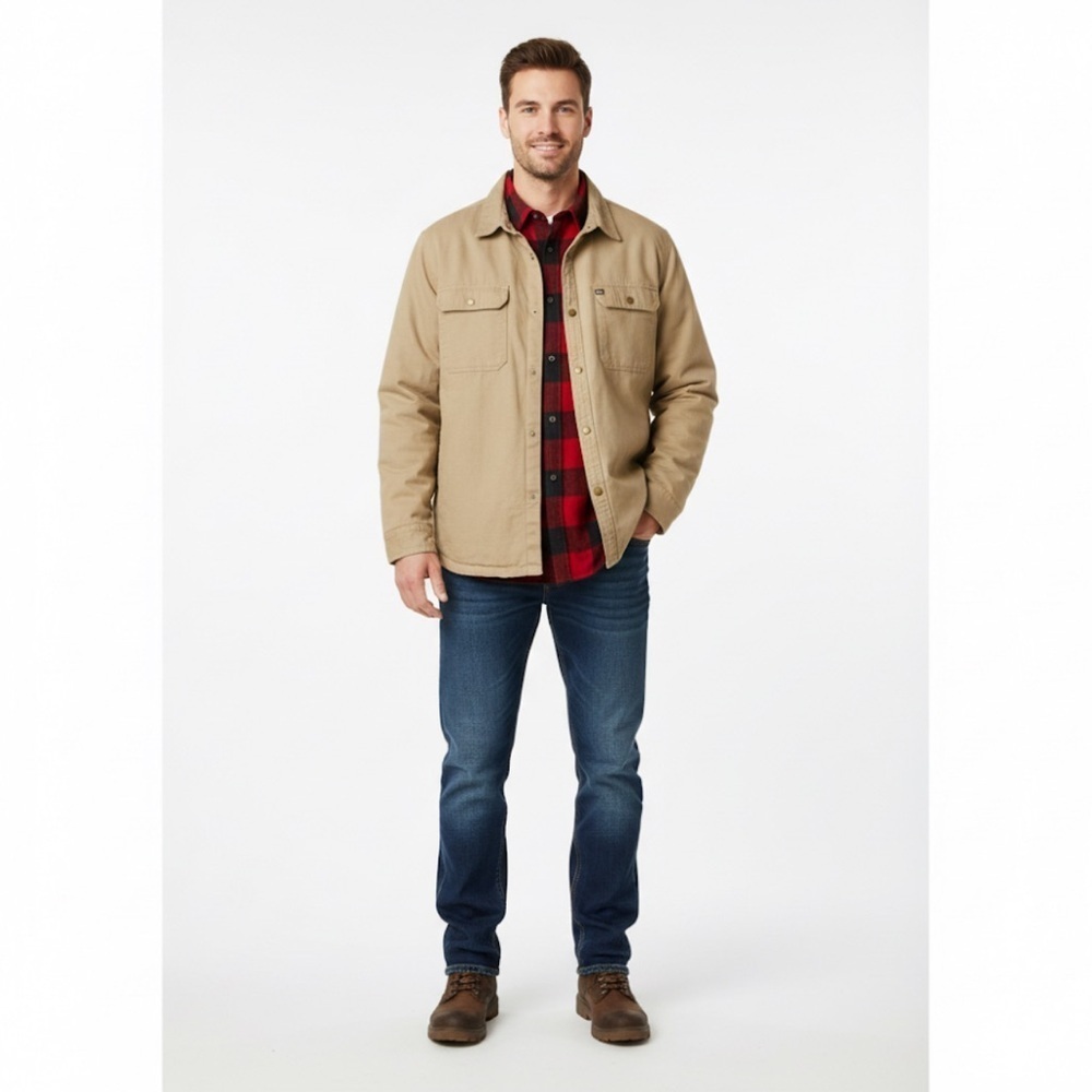 The American Outdoorsman Driftwood Canvas Fleece Lined Shirt Jacket XXL